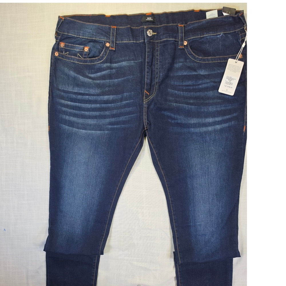 True Religion Rocco Relaxed Skinny Jeans Dark Wash Muddy Waters 46 105457 Mens